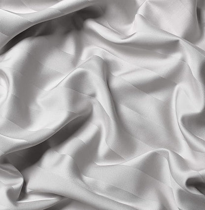 Pure Bamboo Split King Sheets, Genuine 100% Organic Viscose Derived from Bamboo Bed Sheet Set, Soft & Cooling, Double Stitching, 2 Fitted Sheets (Split King, Jacquard White)