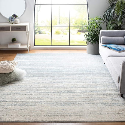 SAFAVIEH Adirondack Collection Area Rug - 7' Square, Slate & Cream, Modern Ombre Design, Non Shedding & Easy to Clean, Ideal for Living Room, Bedroom, Office, Dining Space (ADR113T)