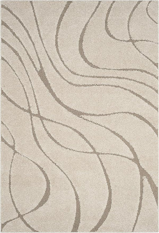 SAFAVIEH Florida Shag Collection Accent Rug - 2'3" x 5', Cream & Beige, Non-Shedding & Easy Care, 1.2-inch Thick Ideal for High Traffic Areas in Entryway, Living Room, Bedroom (SG471-1113)