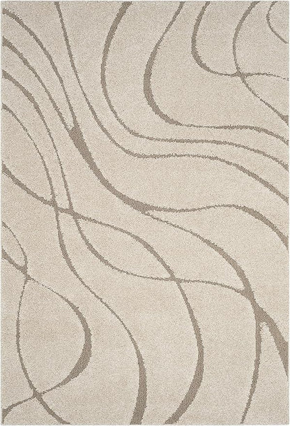 SAFAVIEH Florida Shag Collection Accent Rug - 2'3" x 4', Cream & Beige, Non-Shedding & Easy Care, 1.2-inch Thick Ideal for High Traffic Areas in Entryway, Living Room, Bedroom (SG471-1113)