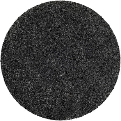 SAFAVIEH Milan Shag Collection 3' Round Dark Grey SG180 Solid Non-Shedding Living Room Bedroom Dining Room Entryway Plush 2-inch Thick Area Rug