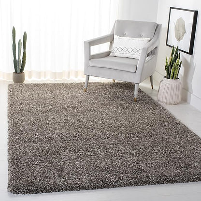 SAFAVIEH Milan Shag Collection Area Rug - 5'1" x 8', Grey, Solid Design, Non-Shedding & Easy Care, 2-inch Thick Ideal for High Traffic Areas in Living Room, Bedroom (SG180-8080)