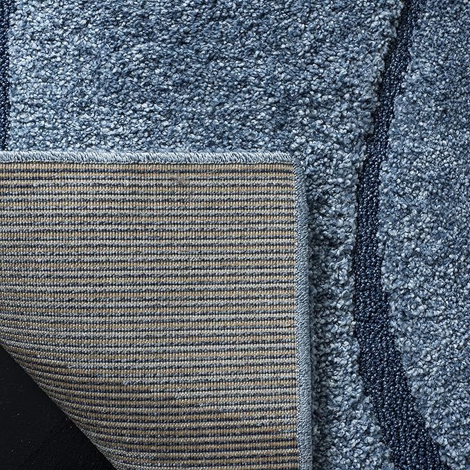 SAFAVIEH Florida Shag Collection Runner Rug - 2'3" x 9', Light Blue & Blue, Non-Shedding & Easy Care, 1.2-inch Thick Ideal for High Traffic Areas in Living Room, Bedroom (SG471-6065)