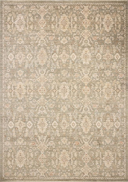 Loloi Chris Loves Julia Palma Collection PLM-03 Lagoon/Natural 2'-3" x 3'-10" Accent Rug Vintage Style Boho Living Room Bedroom Carpet