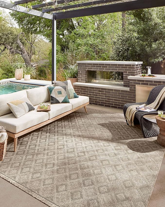 Loloi Dawn Collection Indoor/Outdoor DAW-07 Light Brown 2'-3" x 7'-7" Runner Rug