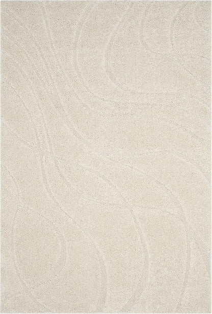 SAFAVIEH Florida Shag Collection Area Rug - 5'3" x 7'6", Creme & Creme, Non-Shedding & Easy Care, 1.2-inch Thick Ideal for High Traffic Areas in Living Room, Bedroom (SG471-1111)