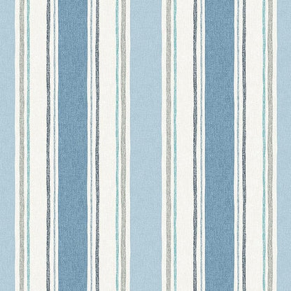Arden Outdoor Midback Chair Cushion, 18 x 16.5, Rain-Proof, Fade Resistant French Blue Linen Stripe