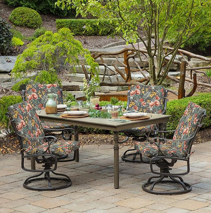 Arden Outdoor Dining Chair Cushion, 20 in x 20 in, Weather-Proof, Rain-Proof, Fade Resistant Patio Cushion for Patio, Dining, or Rocking Chairs 20 x 20, Phoebe Grey Floral