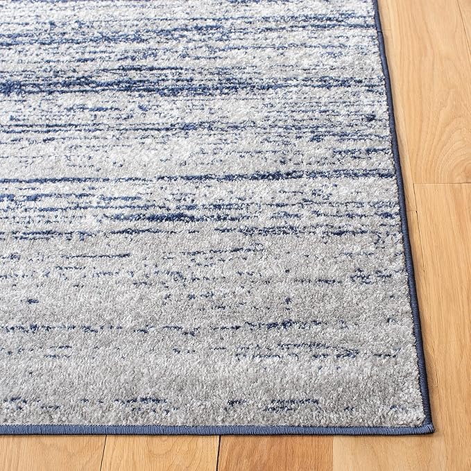 SAFAVIEH Adirondack Collection Runner Rug - 2'6" x 16' Runner, Navy & Grey, Modern Ombre Design, Non Shedding & Easy to Clean, Ideal for Hallway, Foyer, Kitchen, Entryway, Bedroom (ADR113E)