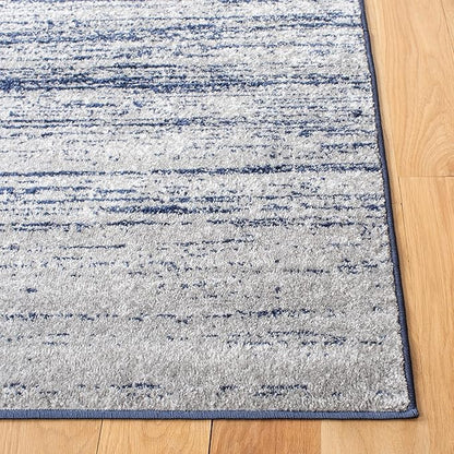 SAFAVIEH Adirondack Collection Area Rug - 6'7" Square, Navy & Grey, Modern Ombre Design, Non Shedding & Easy to Clean, Ideal for Living Room, Bedroom, Office, Dining Space (ADR113E)