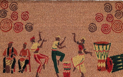 Coir Door Mats 17" X 30", Non-Slip Sturdy, PVC Backed Heavy Duty, Easy to Clean, Ideal for Door Entrance, Patio, Porch, Backyard, Garages, Joy of Music and Dance