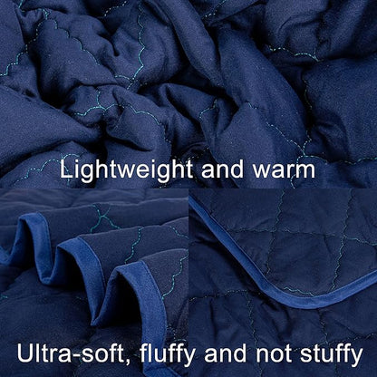NTBAY Down Alternative Oversized Toddler Comforter, Super Soft and Warm Solid Color Baby Crib Quilted Blanket, 43x60 inches, Navy Blue