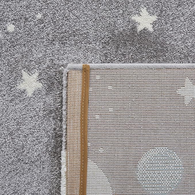 SAFAVIEH Carousel Kids Collection Area Rug - 5'3" x 7'6", Grey & Lavender, Non-Shedding & Easy Care, Ideal for High Traffic Areas for Boys & Girls in Playroom, Nursery, Bedroom (CRK103F)