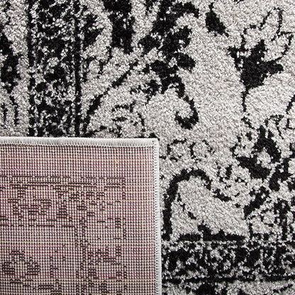 SAFAVIEH Area Rug 3x5 - Adirondack Collection - Grey & Black, Distressed Vintage Floral Design, Non-Shedding & Easy to Clean, Ideal for Living Room, Bedroom, Dining Space (ADR109B)