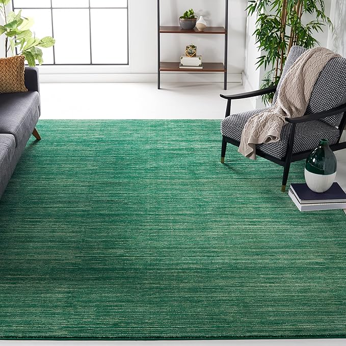 SAFAVIEH Vision Collection Area Rug - 10' Square, Dark Green, Modern Ombre Design, Non-Shedding & Easy to Clean, Ideal for Living Room, Bedroom, Dining Space (VSN606Y)