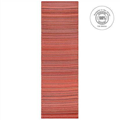 Fab Habitat Outdoor Rug - Waterproof, Fade Resistant, Crease-Free - Premium Recycled Plastic - Striped - Porch, Deck, Balcony, Hallway, Poolside - Cancun - Sunset - 2.5 x 8 ft Runner