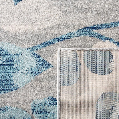 SAFAVIEH Evoke Collection 10' x 14' Grey/Light Blue EVK236J Floral Non-Shedding Living Room Bedroom Dining Home Office Area Rug