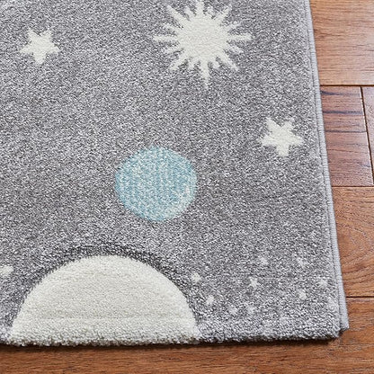 SAFAVIEH Carousel Kids Collection Runner Rug - 2'3" x 10', Grey & Lavender, Non-Shedding & Easy Care, Ideal for High Traffic Areas for Boys & Girls in Playroom, Nursery, Bedroom (CRK103F)
