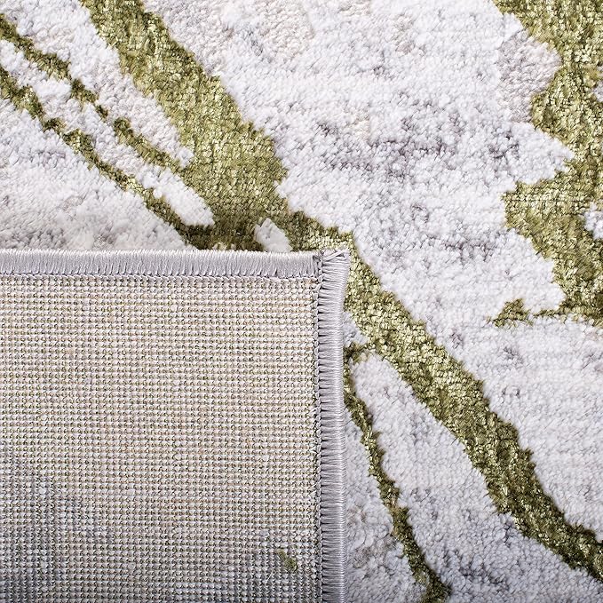 SAFAVIEH Area Rug 8x10 - Amelia Collection - Large - Grey & Green, Modern Design, Non-Shedding & Easy Cleaning, Ideal for Living Room, Bedroom, Office, Dining Space (ALA293J)