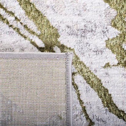 SAFAVIEH Amelia Collection Area Rug - 6' x 9', Grey & Green, Modern Abstract Design, Non-Shedding & Easy Care, Ideal for High Traffic Areas in Living Room, Bedroom (ALA293J)