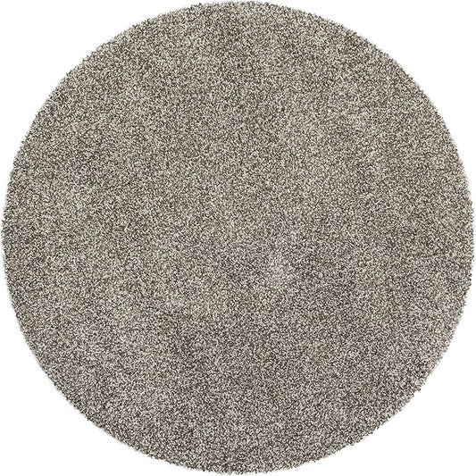 SAFAVIEH Milan Shag Collection Area Rug - 5'1" Round, Grey, Solid Design, Non-Shedding & Easy Care, 2-inch Thick Ideal for High Traffic Areas in Living Room, Bedroom (SG180-8080)