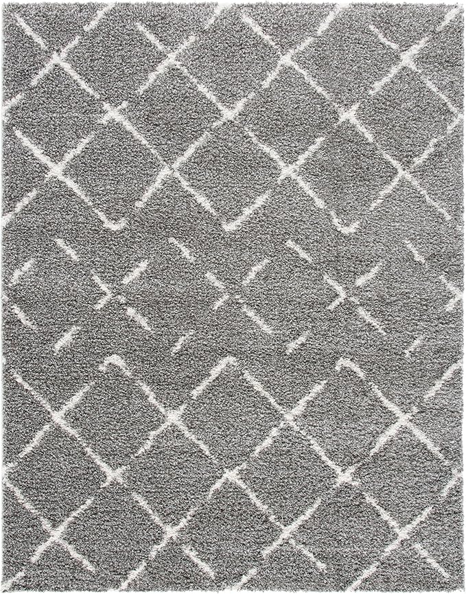 SAFAVIEH Area Rug 10x14 - Arizona Shag Collection - Large - Brown & Ivory, Moroccan Design, Non-Shedding & Easy to Clean, Ideal for Living Room, Bedroom, Dining Space (ASG743B)
