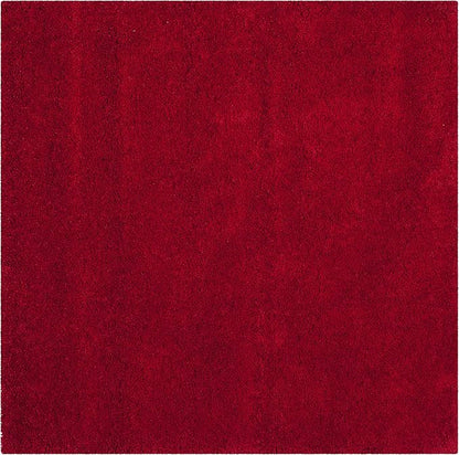 SAFAVIEH Milan Shag Collection Area Rug - 9' Square, Red, Solid Design, Non-Shedding & Easy Care, 2-inch Thick Ideal for High Traffic Areas in Living Room, Bedroom (SG180-4040)