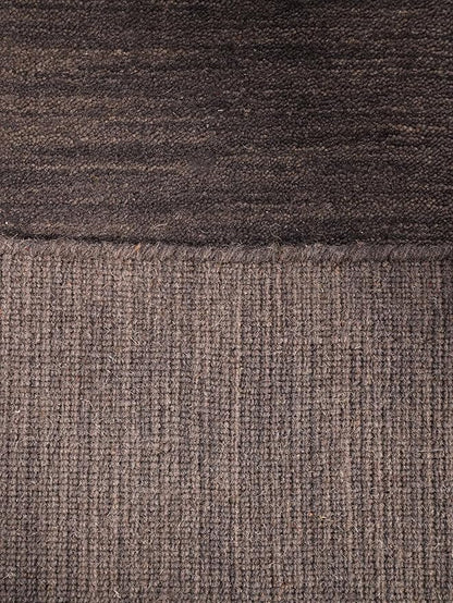 Hand Knotted Loom Wool ECO-Friendly Area Rugs - 4'x6', Rectangle, Charcoal Color, Solid Plain Design, High Pile Handmade Anti Skid Area Rugs for Living Room, Bed Room (L00111)