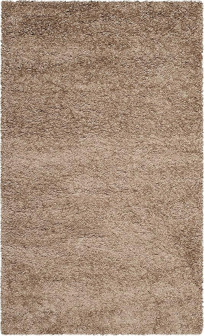 SAFAVIEH Milan Shag Collection Accent Rug - 3' x 5', Dark Beige, Solid Design, Non-Shedding & Easy Care, 2-inch Thick Ideal for High Traffic Areas in Entryway, Living Room, Bedroom (SG180-1414)