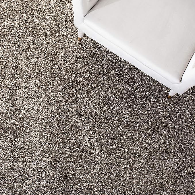 SAFAVIEH Milan Shag Collection 3' Square Grey SG180 Solid Non-Shedding Living Room Bedroom Dining Room Entryway Plush 2-inch Thick Area Rug
