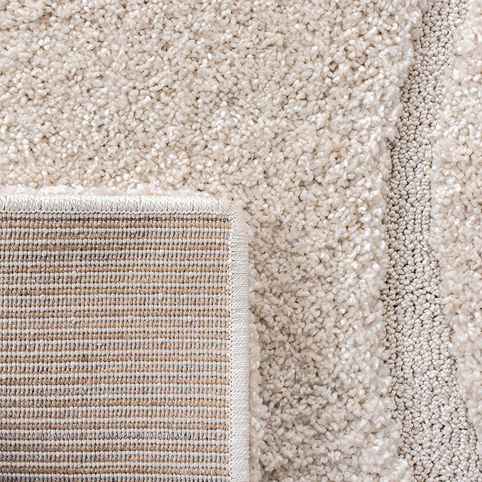 SAFAVIEH Florida Shag Collection Accent Rug - 3'3" x 5'3", Creme & Creme, Non-Shedding & Easy Care, 1.2-inch Thick Ideal for High Traffic Areas in Entryway, Living Room, Bedroom (SG471-1111)