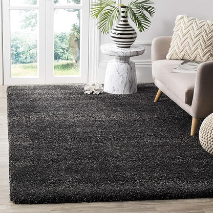 SAFAVIEH Milan Shag Collection Area Rug - 8' x 10', Dark Grey, Solid Design, Non-Shedding & Easy Care, 2-inch Thick Ideal for High Traffic Areas in Living Room, Bedroom (SG180-8484)