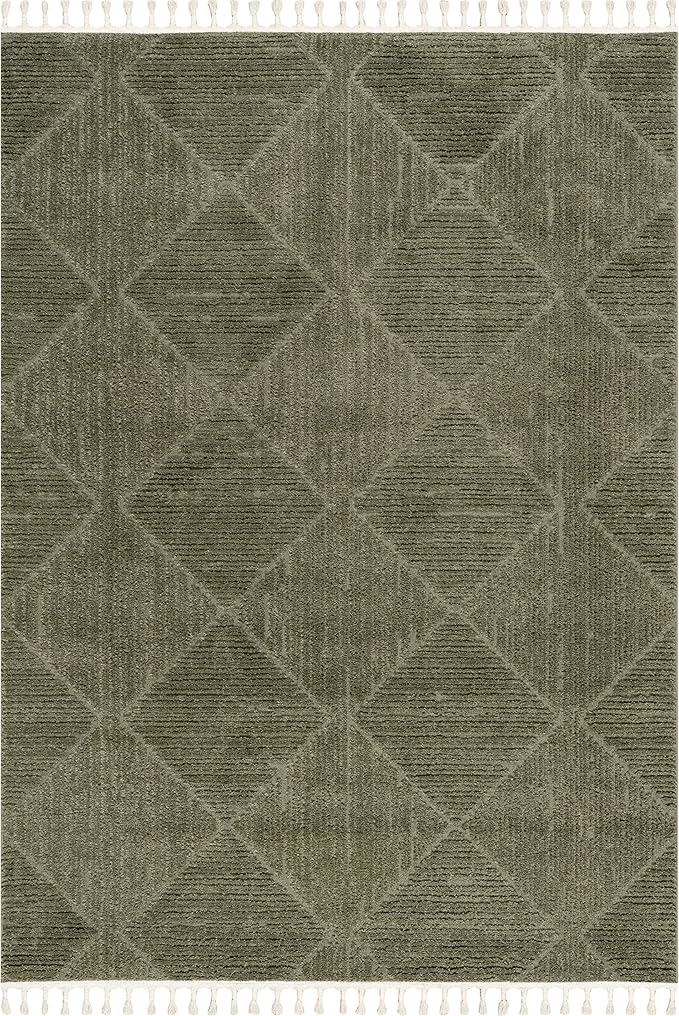 nuLOOM Kerry Green, 7'10" x 10', Geometric, Soft and Cozy, High Traffic, Stain Resistant, Easy Clean, Durable Area Rug for Bedroom, Living Room, Dining Space, Den, Foyer, Entryway