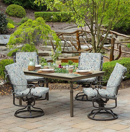 Arden Outdoor Dining Chair Cushion, 20 in x 20 in, Weather-Proof, Rain-Proof, Fade Resistant Patio Cushion for Patio, Dining, or Rocking Chairs 20 x 20, Pistachio Botanical