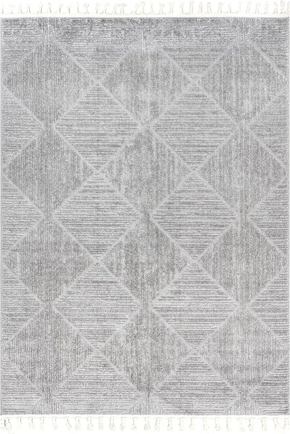 nuLOOM Kerry Light Grey, 2' x 3', Geometric, Soft and Cozy, High Traffic, Stain Resistant, Easy Clean, Durable Area Rug for Bedroom, Living Room, Dining Space, Den, Foyer, Entryway