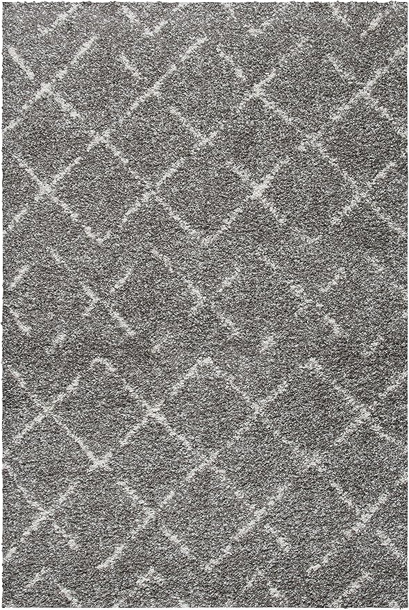 SAFAVIEH Area Rug 4x6 - Arizona Shag Collection - Brown & Ivory, Moroccan Design, Non-Shedding & Easy to Clean, Ideal for Living Room, Bedroom, Dining Space (ASG743B)