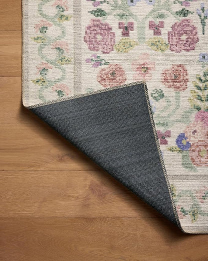 Loloi Rifle Paper Co. Rosa Collection RSA-01 Ivory 2'-6" x 7'-6" Runner Rug