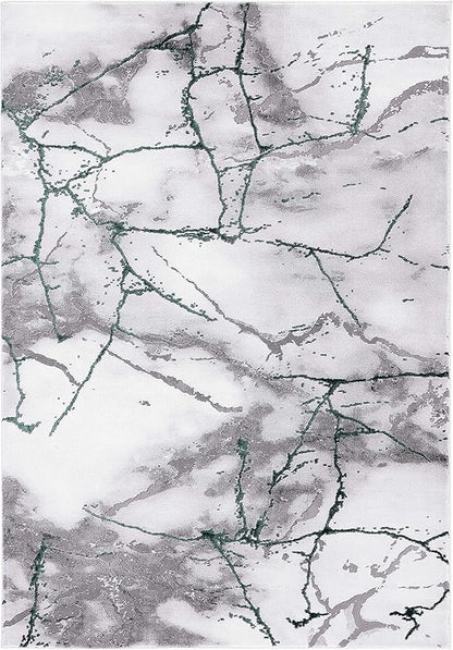 SAFAVIEH Craft Collection Area Rug - 5'3" x 7'6", Grey & Green, Modern Abstract Design, Non-Shedding & Easy Care, Ideal for High Traffic Areas in Living Room, Bedroom (CFT877Y)