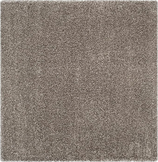 SAFAVIEH Milan Shag Collection Area Rug - 11' Square, Grey, Solid Design, Non-Shedding & Easy Care, 2-inch Thick Ideal for High Traffic Areas in Living Room, Bedroom (SG180-8080)