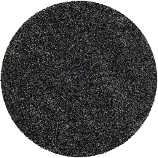 SAFAVIEH Milan Shag Collection 3' Round Dark Grey SG180 Solid Non-Shedding Living Room Bedroom Dining Room Entryway Plush 2-inch Thick Area Rug