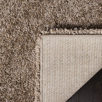SAFAVIEH Milan Shag Collection 3' Square Dark Beige SG180 Solid Non-Shedding Living Room Bedroom Dining Room Entryway Plush 2-inch Thick Area Rug