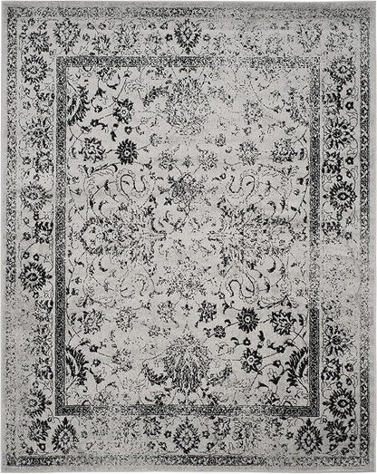 SAFAVIEH Area Rug 12x18 - Adirondack Collection - Large - Grey & Black, Distressed Vintage Floral Design, Non-Shedding & Easy to Clean, Ideal for Living Room, Bedroom, Dining Space (ADR109B)