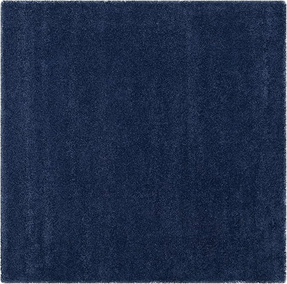 SAFAVIEH Milan Shag Collection 3' Square Navy SG180 Solid Non-Shedding Living Room Bedroom Dining Room Entryway Plush 2-inch Thick Area Rug