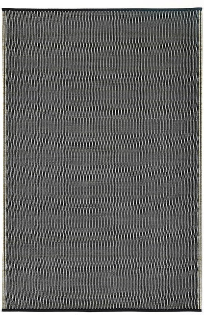 Fab Habitat Striped Neutral Outdoor Rug - Waterproof, Fade Resistant, Crease-Free, Reversible - Premium Recycled Plastic - Patio Porch Balcony Deck - Cancun Shadow SandBlack - 8x10 ft