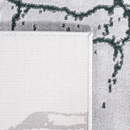 SAFAVIEH Craft Collection Area Rug - 4' Square, Grey & Green, Modern Abstract Design, Non-Shedding & Easy Care, Ideal for High Traffic Areas in Living Room, Bedroom (CFT877Y)
