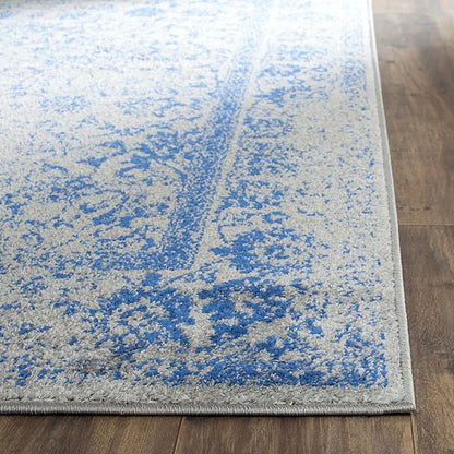SAFAVIEH Adirondack Collection Accent Rug - 2'6" x 4', Grey & Blue, Distressed Vintage Floral Design, Non-Shedding & Easy to Clean, Ideal for Front Door, Kitchen, Entryway, Foyer (ADR109A)