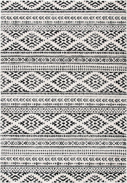 SAFAVIEH Area Rug 3x5 - Tulum Collection - Ivory & Black, Moroccan Boho Tribal Design, Non-Shedding & Easy to Clean, Ideal for Entryway, Foyer, Accent Space, Bedroom (TUL272B)