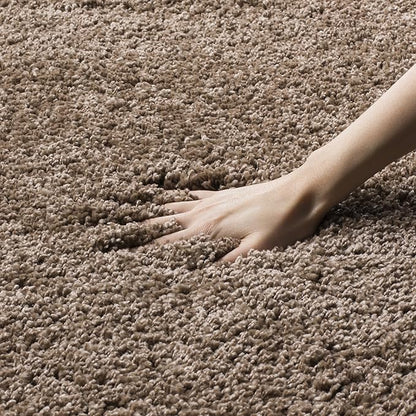 SAFAVIEH Milan Shag Collection Area Rug - 10' Square, Dark Beige, Solid Design, Non-Shedding & Easy Care, 2-inch Thick Ideal for High Traffic Areas in Living Room, Bedroom (SG180-1414)