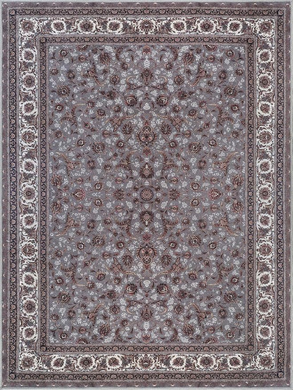Bloom Rugs Washable Non-Slip 5' x 7' Rug - Slate Gray Traditional Oriental Area Rug for Living Room, Bedroom, Dining Room, and Kitchen - Exact Size: 5' x 7'
