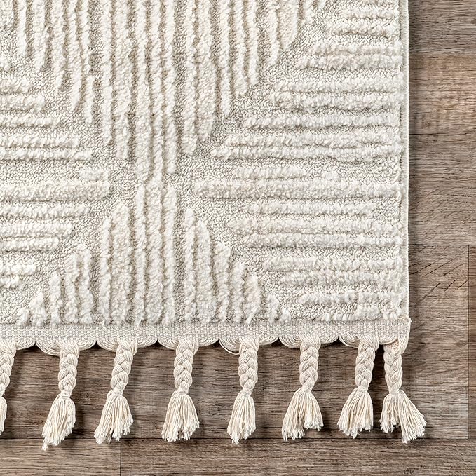 nuLOOM Kerry Cream, 12' x 15', Geometric, Soft and Cozy, High Traffic, Stain Resistant, Easy Clean, Durable Area Rug for Bedroom, Living Room, Dining Space, Den, Foyer, Entryway